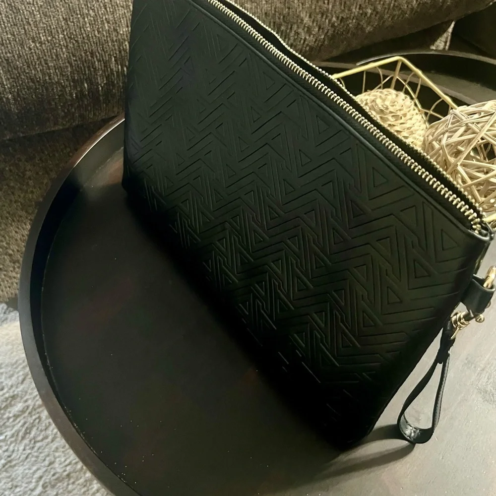 Aldo Geometric Patterned Black Briefcase